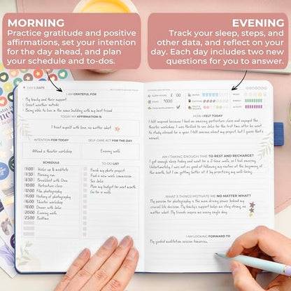 Clever Fox Self-Care Journal Premium – Daily Gratitude & Mental Health Notebook for Women – Reflection & Personal Development Journal (Mystic Blue) - color: Mystic Blue