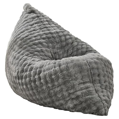 Hobestluk 3 in 1 Bean Bag Chair Giant Bean Bag Chairs for Adults with Bubble Cover Convertible Bean Bag Floor Cushion with Machine Washable Cover for Living Room (Bubble Grey) - color: Ash Grey