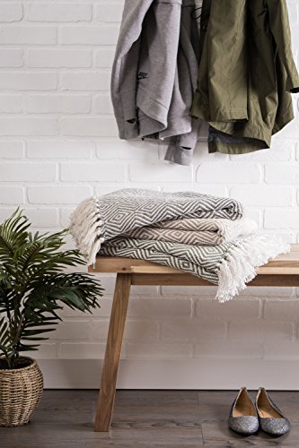 DII Diamond Throw Collection Woven Cotton, 50x60, French Blue