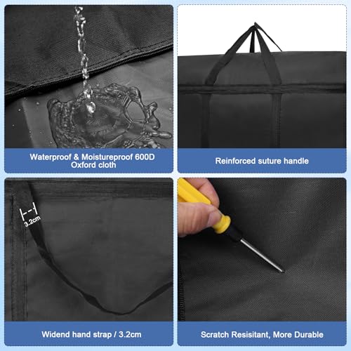 2 Pack 180L Large Storage Bag, Garden Furniture Cushion Storge With Zip Waterproof Sturdy Oxford Moving Clothes Storage Bags Organizer Bags for Bedding Duvets Pillows Clothes