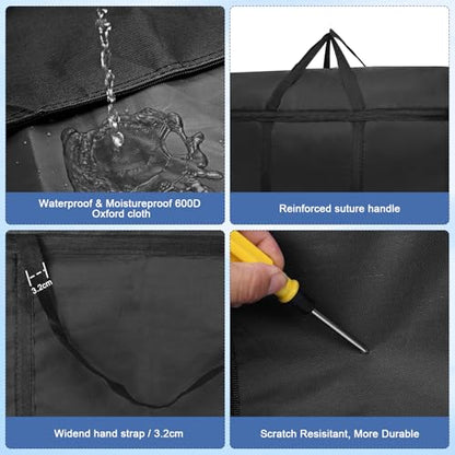 2 Pack 180L Large Storage Bag, Garden Furniture Cushion Storge With Zip Waterproof Sturdy Oxford Moving Clothes Storage Bags Organizer Bags for Bedding Duvets Pillows Clothes