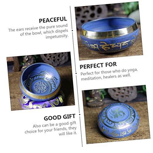 1set Copper Sound Bowl Yoga Meditation Instrument Singing Bowl Handcrafted Tibetan Nepal for Stress Relief Relaxation