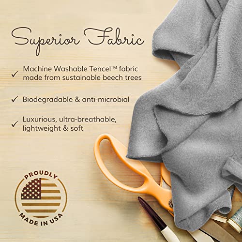 Travel Shawl Wraps for Women - 68x35in Wrap. Lightweight Pashmina, Airplane Travel Blanket Scarf. Made In USA - color: Eco Cashmere - Heather Gray