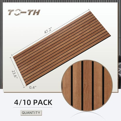 TO-TH Wood-Look Acoustic Wall Panels, 10 Pack 47.2” x 23.6” Acoustic Panels, Decorative Sound Absorbers Sound Dampening Panels for Home, Office, Basement, Cherry