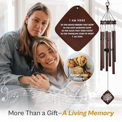 Memorial Wind Chimes I Tree of Life Wind Chime I Windchimes in Memory of a Loved One I Bereavement Gift for Loss of Father, Mother, Wife, Husband I Condolence Remembrance Gift I 29" Bronze - size: A-Bronze Tree of life