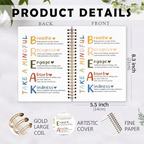 dvhdajed Mental Health Take a Mindful Break Spiral Notebook, Therapy Anxiety Relief Journaling Notebooks, Therapy Journal Notebooks for Women, Psychologist Office School Supplies Gifts, 5.5x8.3 In