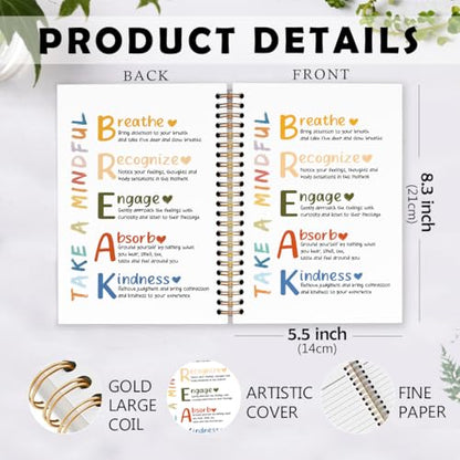 dvhdajed Mental Health Take a Mindful Break Spiral Notebook, Therapy Anxiety Relief Journaling Notebooks, Therapy Journal Notebooks for Women, Psychologist Office School Supplies Gifts, 5.5x8.3 In