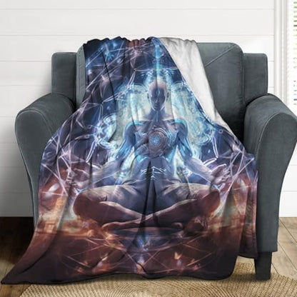 Meditation Energy Throw Blanket Fleece Blanket Fleece Throw Blanket Blanket Throw Large Blanket Bed Blanket Blanket for Bed Flannel Blanket Cute Throw Blanket 30"*40"（76 * 100cm） - size: 30"*40"（76*100cm）