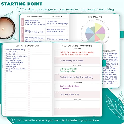 Clever Fox Self-Care Journal – Daily Reflection Notebook – Mental Health & Personal Development Planner, Meditation & Mood Log, A5 (Turquoise) - color: Turquoise, size: A5 (5.8'' x 8.3'')