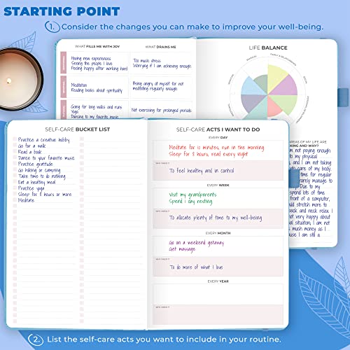 Clever Fox Self-Care Journal – Daily Reflection Notebook – Mental Health & Personal Development Planner, Meditation & Mood Log, A5 (Light Blue) - color: Light Blue, size: A5 (5.8'' x 8.3'')