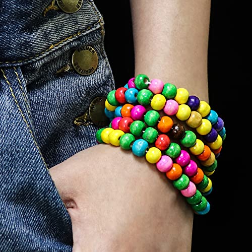 COLORFUL BLING Ethnic Natural Wood Beads Necklace for Men Women Africa Wooden Chain Chunky Strand Necklace Statement Hip Hop Jewelry - color: colorful