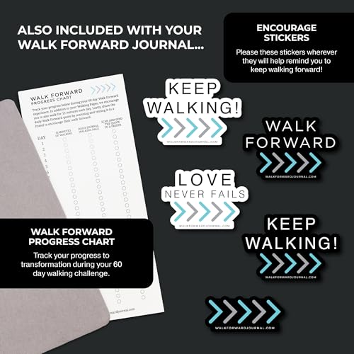 The Walk Forward Journal – (Gray) A 60-Day Daily Journal for Spiritual, Emotional, and Personal Growth – Reflection, Mindfulness & Inspiration – Daily Affirmations and Goal-Setting – Undated Life Planner for Women & Men - color: Gray