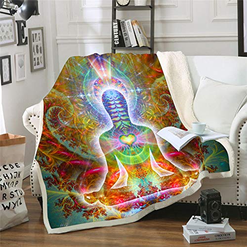 Heart Chakra Throw Blanket | Meditation Fleece Blanket | HeartSoul (Small) - size: Small
