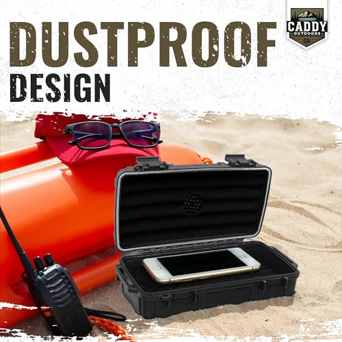 Waterproof Storage Case 1.2 L Capacity – Heavy-Duty Gear Box with Foam, Carabiner & Lanyard – Crushproof, Airtight Outdoor Container for Camping, Hiking, Fishing - color: Black
