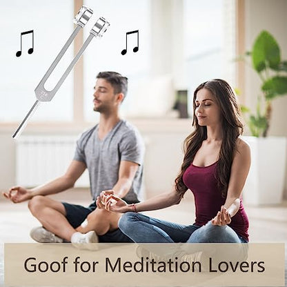 3 Pack Tuning Fork Set(128Hz, 256Hz, 512Hz), Medical Sound Healing Tools Tuning Forks with Reflex Hammer for Healing Chakra Sound Therapy Solfeggio DNA Repair