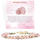 Farfume Beaded Bracelets for Women, Chakra Crystal 4mm Beads Gemstone Natural Stone Bead Spiritual Jewelry Gifts for Women - color: Strawberry Quartz-Love & Warmth