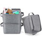 Small Storage Basket Bins Canvas Mini Storage Cubes Storage Basket for Makeup, Baby Toys Liners, Books Nursery Storage Baskets with Handles for Shelves & Desks (3 Jute Gray)
