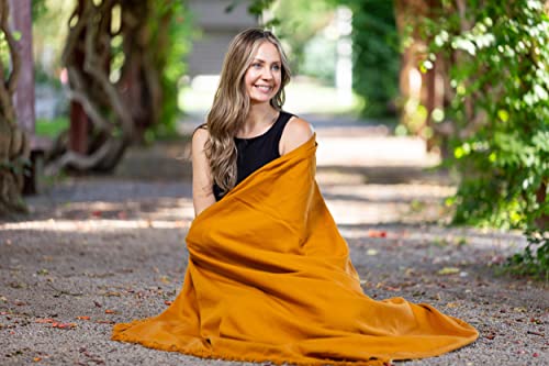 Meditation Shawl or Meditation Blanket, Shawl/Wrap, Oversize Scarf/Stole. Large. Unisex. - color: Mustard