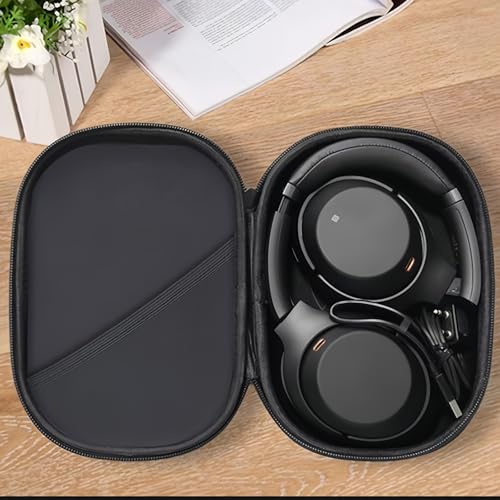 Headphones Case for Bose QC45/QC35/QC25/QC15/QC Ultra II/Ultra Gaming Headset, QC25, PU Hard Shell Travel Carrying Case Bag with Cable Storage for Bose QC45 II, QC35 II Accessories
