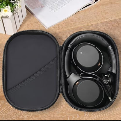 Headphones Case for Bose QC45/QC35/QC25/QC15/QC Ultra II/Ultra Gaming Headset, QC25, PU Hard Shell Travel Carrying Case Bag with Cable Storage for Bose QC45 II, QC35 II Accessories