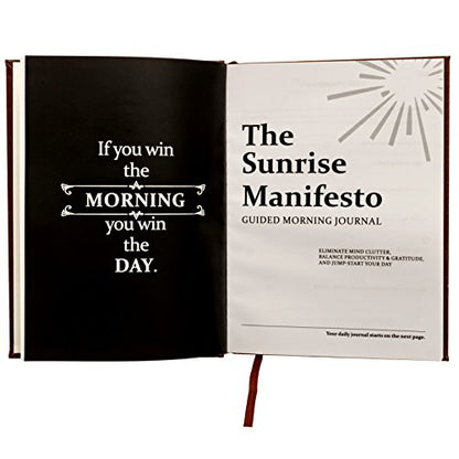SaltWrap Sunrise Manifesto: Daily Morning Guided Journal for Gratitude, Mindfulness, Wellness, Self Care for Women & Men – 5 Minute Reflection Journal