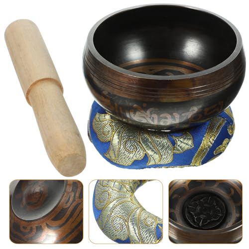 Wakauto Handcrafted Tibetan Singing Bowl for Meditation and Yoga with Mallet and Cushion Portable Healing Bowl for Mindfulness Stress Relief and Zen Decor