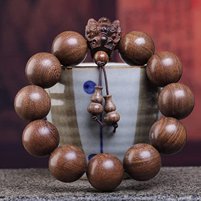 Zen Dear Unisex Natural Silkwood Tibetan Buddhism Meditation Prayer Bead Necklace Japa Mala Beads Bracelets - style: 20mm 12 Beads Long's Heads