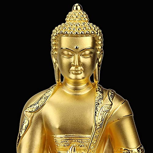 Sculpture Tabletop Statue Figurine Zen Brass Sculpture Statue Decoration Shakyamuni Buddha Statue and Meditating Peace Harmony Sculpture Mini Office Unique Gift