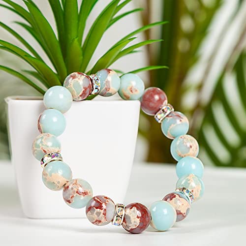 Healing Bracelet For Women Anxiety Crystal Bracelet Chakra Beaded Bracelets Rose Quartz Crystals And Healing Stones Yoga Bead Bracelet Calming Stretch Bracelet Stress Relief Gifts For Women - color: Green-Shoushan Stone