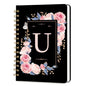 Lined Spiral Journal Notebook, A5 College Ruled Spiral Notebook for Women, Hardcover with Elegant Design for Work and Note-Taking, 5.5 * 8.25 inch, 160 Pages, Letter U - color: U
