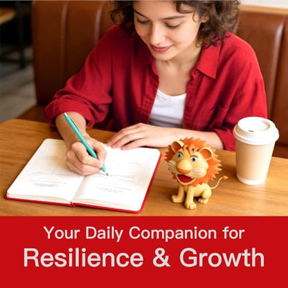 Comix Guided Journal for Women & Men & Teen – Daily Prompts for Self-Discovery, Gratitude, Reflection – Goal Setting Notebook for Mindfulness, Happiness, Gift Choice– Red, Lion - color: Red