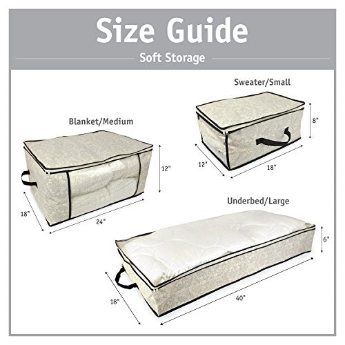 DII Breathable Closet Soft Storage Bag, Damask, Sweater Size - color: Damask, style: Sweater Size