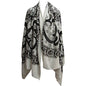 Om/Ohm Mantra Yoga Cotton Altar Cloth Prayer Shawl Scarf Large Black & White