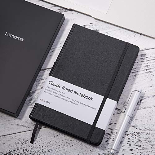 Ruled Notebook/Journal - Lined Journal for Writing, 5.75'' x 8.4'' Notebook Journal, 146 pages Faux Leather Notebook with Thick Paper, Waterproof Hardcover, Elastic Closure