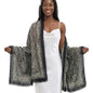 Soft Silky Pashmina Shawl Wrap for Women,Lightweight Spring, Elegant Wrap for Spring Wedding & Travel - color: Cashew Black