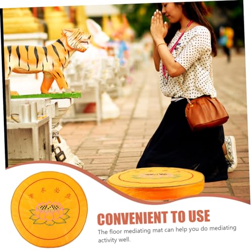 Alipis Cushion for Meditation Home Round Seat Mat Spiritual Room Decor Prayer Mat for Boys and Girls -Flower Printing