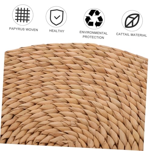 SUPVOX Thickened 1.5cm Natural Woven Meditation Cushion Yoga Seating Pad 40cm Diameter Floor Pillow for Indoor Outdoor Picnic and Zen Practice