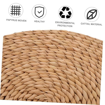 SUPVOX Thickened 1.5cm Natural Woven Meditation Cushion Yoga Seating Pad 40cm Diameter Floor Pillow for Indoor Outdoor Picnic and Zen Practice