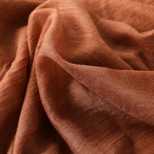 Pashmina Shawl Party Wraps Evening Dress Bridesmaid Long Cotton Scarves for Wedding - color: Rusty Red 15