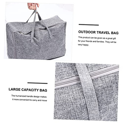 Cotton Linen Storage Bag Blanket Quilt Duffle Bag Large Capacity Easy Zipper