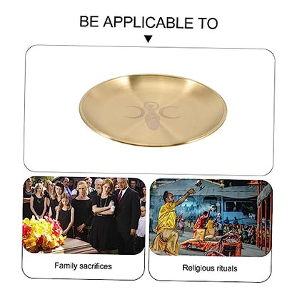 GLEAVI 2pcs Pentacle Altar Candle Holder Tray for Tealight Candles Elegant Decorative Plate for Ceremonies and Home Decor