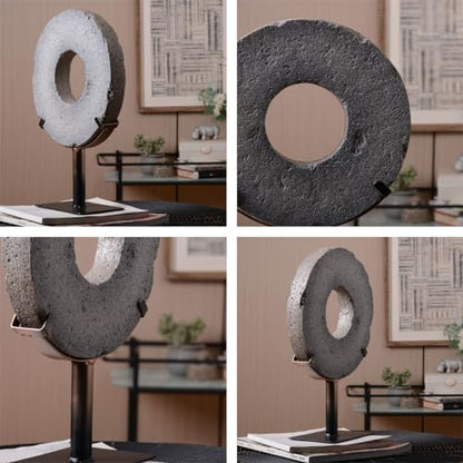 HAUCOZE Modern Sculpture Decor Abstract Statue Figurine Screen Art Table Centerpiece Gift for Living Room Office Polyresin 13.8 inch - size: 9.8x13.8inch