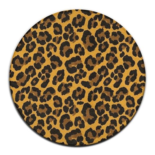 Home Decor Modern Round Area Rug, Non-Slip Kitchen Office Circle Rug, Room Sofa Yoga Soft Round Carpet Compatible with Leopard Skin Texture Print 24inch(60cm) - color: Color417, size: 24inch(60cm)