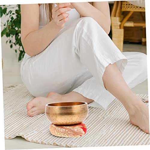 BESPORTBLE 1 Set Buddhism Supply Meditation Sound Bowl with Cushion Mallet Chanting Bowl for Yoga Relaxation Home Decor Prayers