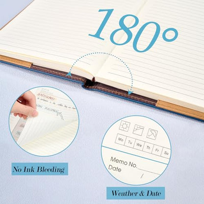 Fanery Sue Tree of Life Journals For Women & Men A5 Lined Wide Ruled Writing Personal Diary Notebooks 180° Lay Flat Thick Paper Hard Cover Leatherette 200 Pages(Blue) - color: A1-Blue, style: Single（Tree of Life）