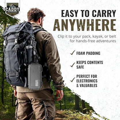 Waterproof Storage Case 1.2 L Capacity – Heavy-Duty Gear Box with Foam, Carabiner & Lanyard – Crushproof, Airtight Outdoor Container for Camping, Hiking, Fishing - color: Dark Gray