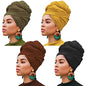XTREND 4 Pieces Head Wraps for Women Stretchy Jersey Turban Fashion Headwrap Lightweight Breathable Hijab Hair Wraps Scarf Tie for Locs Braids (Black, Coffee, Army Green, Turmeric) - color: Black, Coffee, Army Green, Turmeric