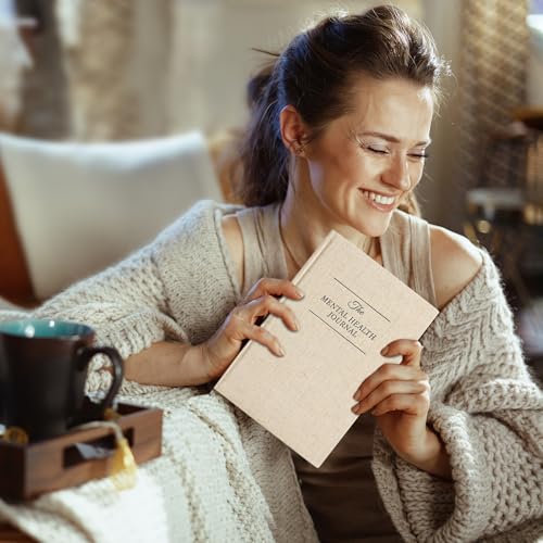 Mental Health Journal for Women and Men - Anxiety & Guided Journal with Mood & Habit Tracker - Take 5 Minuets Everyday - 91 Days Self Care Journal with Prompts, Begie - color: Beige
