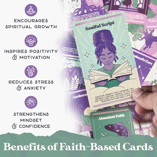 PURPLE CANYON Faith-Based Affirmation Cards – Daily Scripture & Prayer Cards with Bible Verses | Christian Gifts for Women’s Encouragement & Inspiration | 52-Card Deck - style: Faith-Based Affirmation Cards