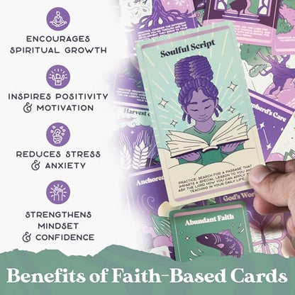 PURPLE CANYON Faith-Based Affirmation Cards – Daily Scripture & Prayer Cards with Bible Verses | Christian Gifts for Women’s Encouragement & Inspiration | 52-Card Deck - style: Faith-Based Affirmation Cards